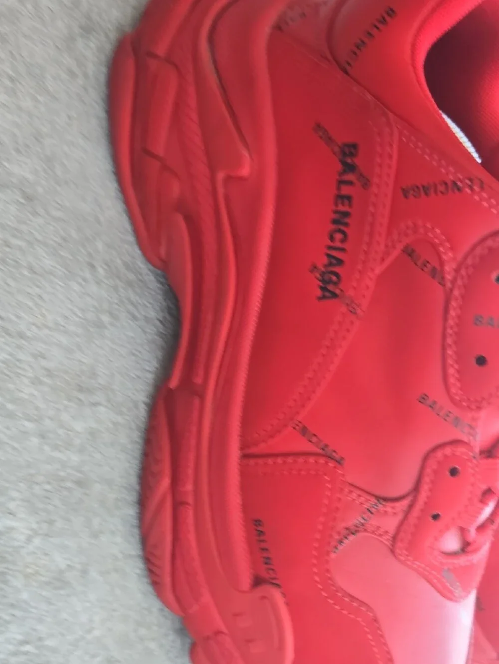 Balenciaga Triple S Chunky Sneakers in Bright Red